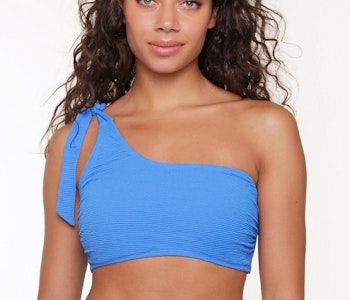 Linga Dore one shoulder bandeau bikini 6503P 243 strong blue