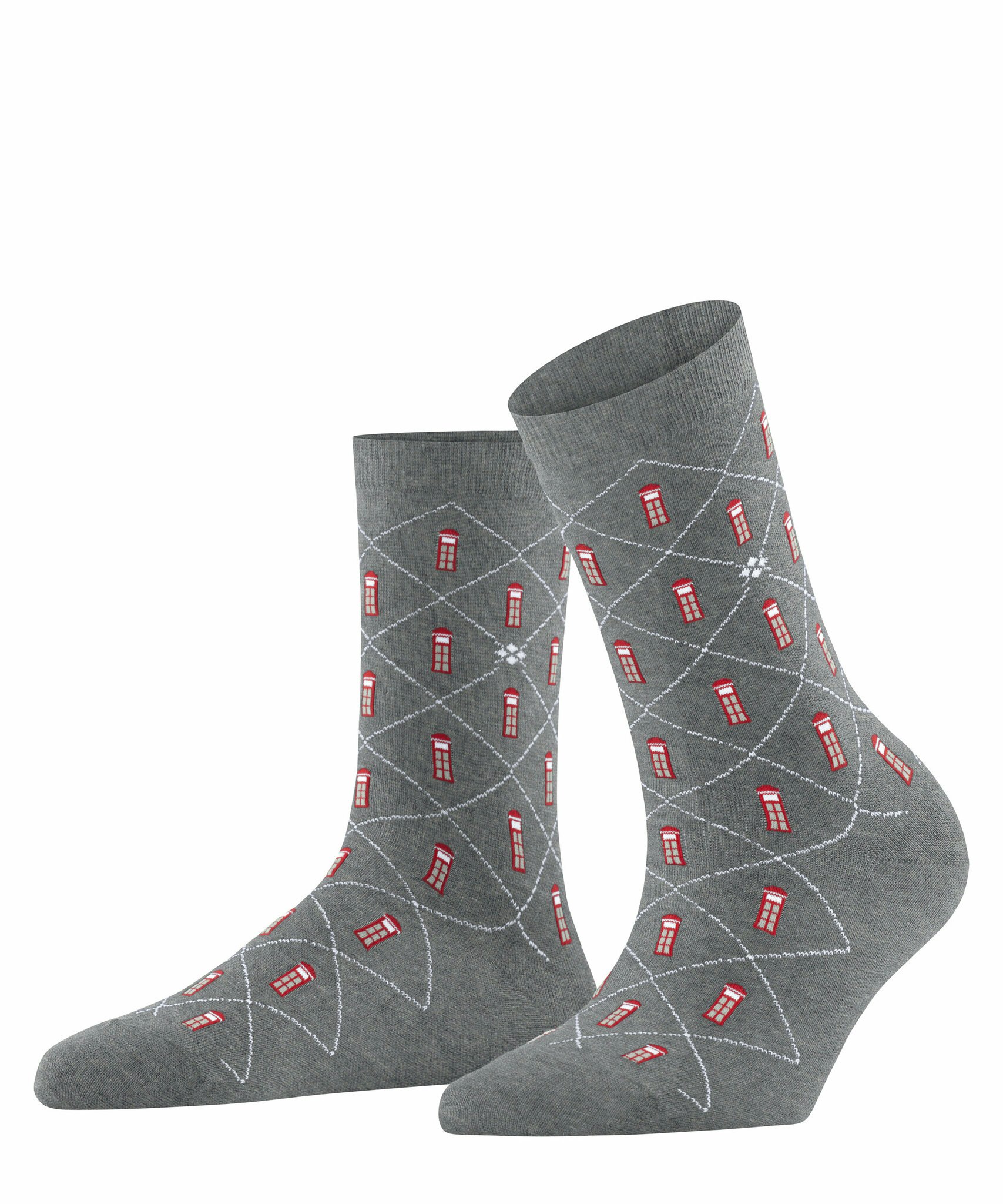 Burlington bomulls socka phone booth 22114 3390 light greymel