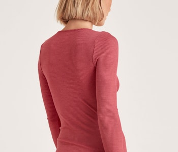 Calida topp Silky wool joy long sleeve 15994 154 pomegranate red