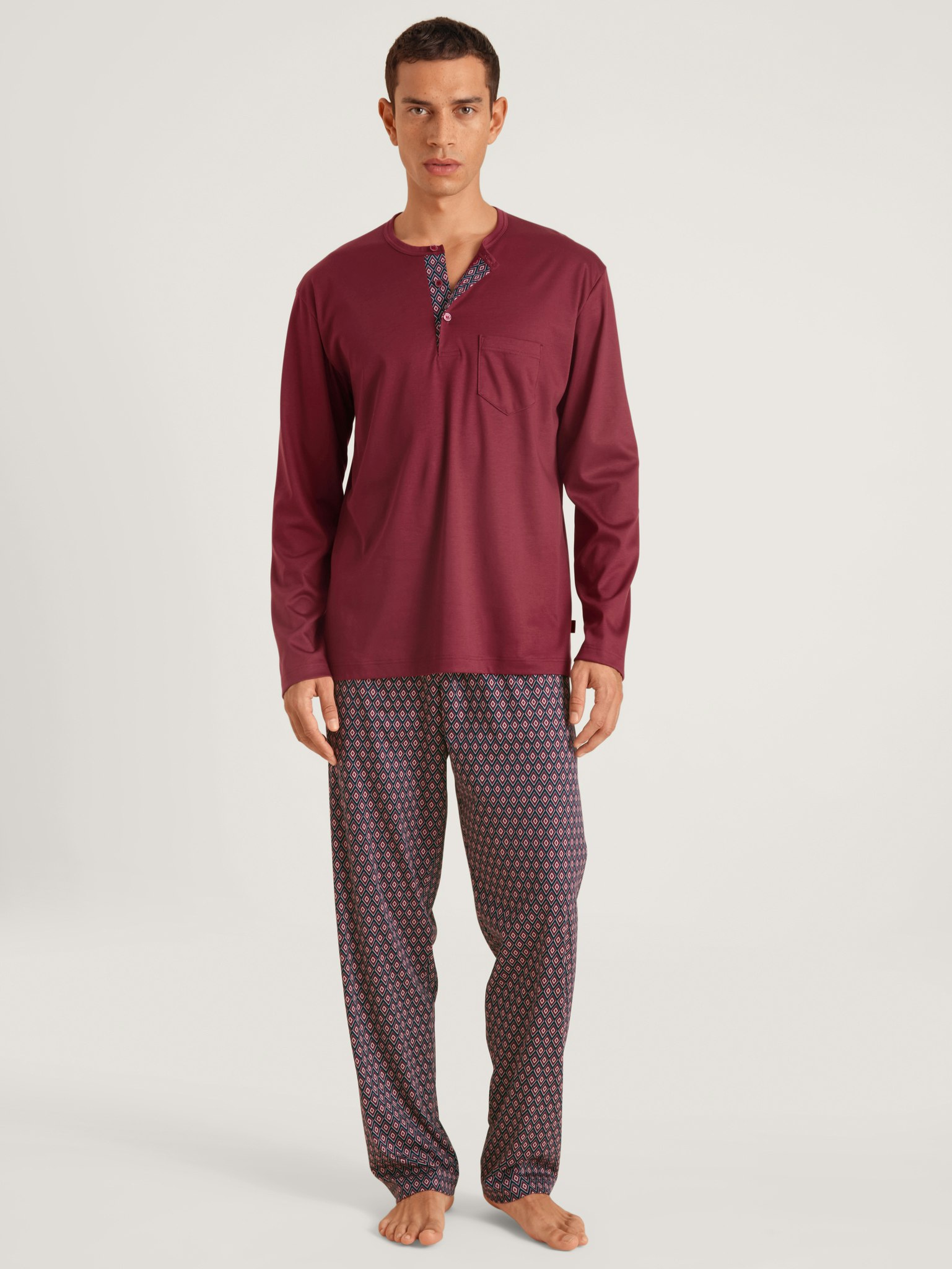 Calida herrpyjamas lång Relax selected 48161 116 mars red