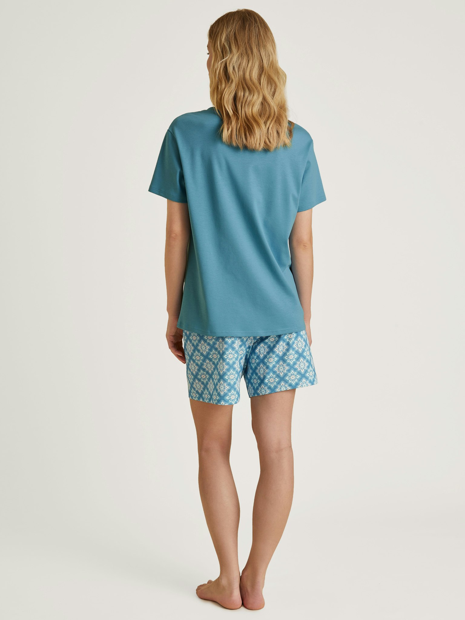 Calida pyjamas kort Daylight Dreams 42158 niagara blue 375