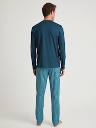 Calida herrpyjamas lång 47286 Relax imprint 577 legion blue