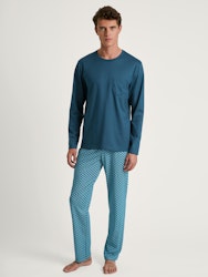 Calida herrpyjamas lång 47286 Relax imprint 577 legion blue