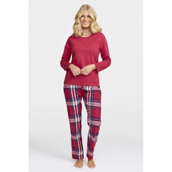 Damella pyjamasbyxa flanell 70102 rödrutig