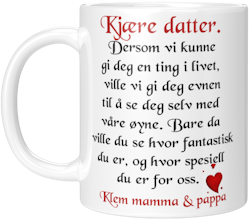I mine øyne med rød over og underskrift