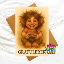 Trollkort – Gratulerer med ekte gamer-smil!