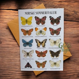 NORSKE SOMMERFUGLER – NATURKORT