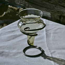 Medeival Oil lamp glas on foot