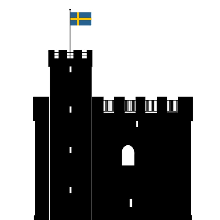 Poster: Helsingborgstavlan med svensk eller skånsk flagga