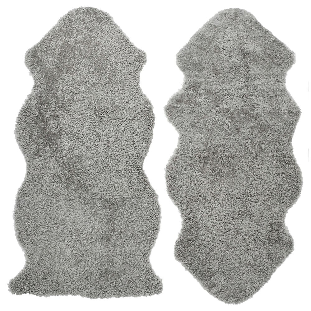 Skinnwille Curly 1,5 fårskinnsfäll 60x135cm Natural Grey
