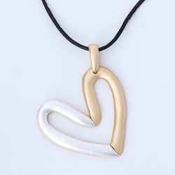 Halsband Split silver/guld hjärta
