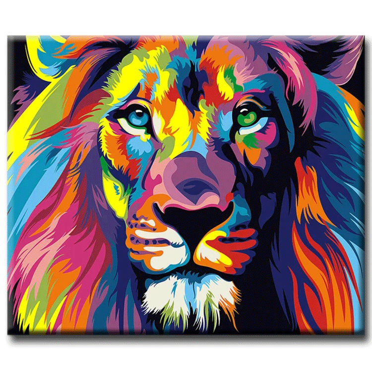 Diamanttavla (R) Colorful Lion 40x50