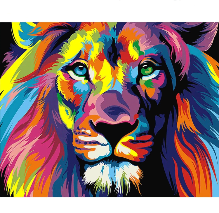 Diamanttavla (R) Colorful Lion 40x50
