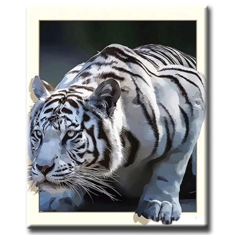 Diamanttavla Tiger With Frame 50x70 - Leveranstid 1-3 Dagar