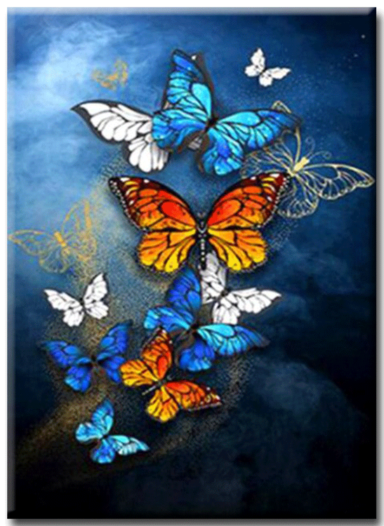 Diamanttavla Butterflies 40x50
