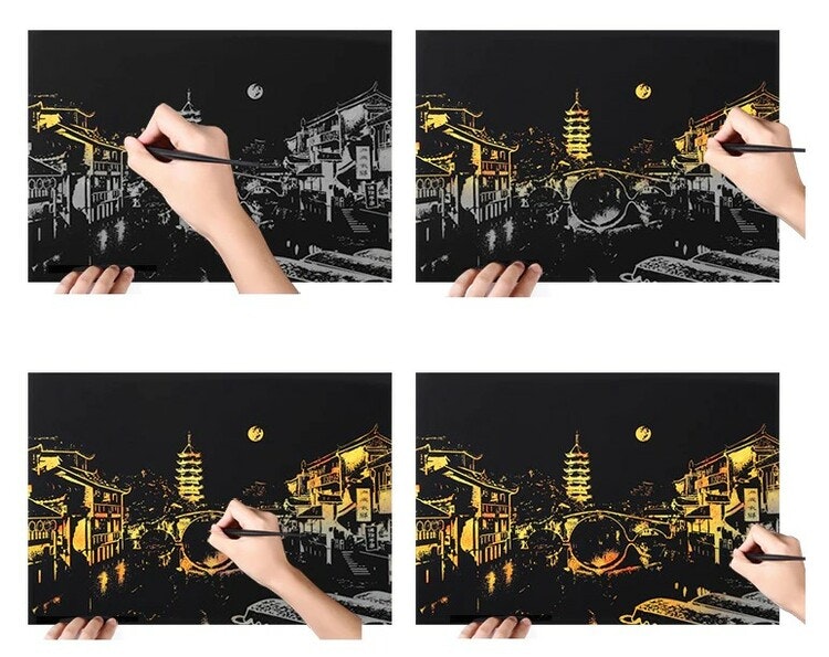 Scratch Painting Bright City 41x28,7 cm