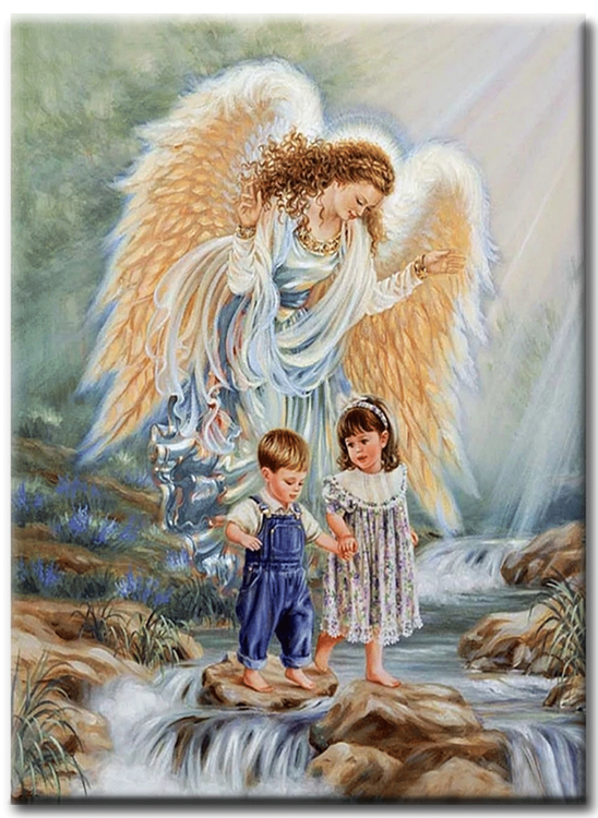 Diamanttavla Angel And Children 40x50