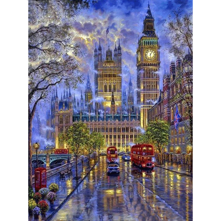 Diamanttavla London By Night  50x70