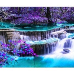 Diamanttavla Purple Waterfall 50x100