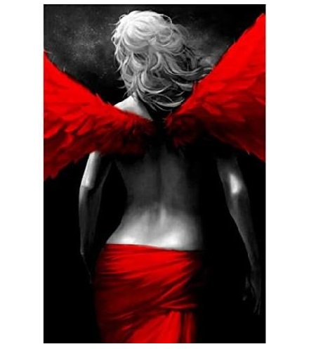 Diamanttavla Angel Red Wings 40x50