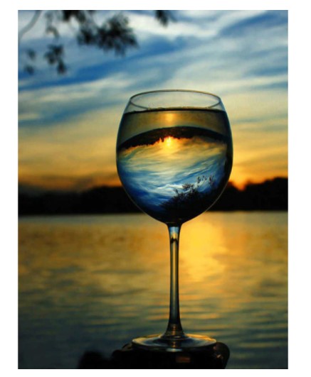 Diamanttavla Sunset Wineglass 40x50