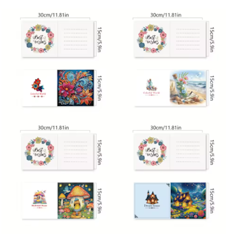 Diamond Painting Kort 6-Pack Beach Bottle