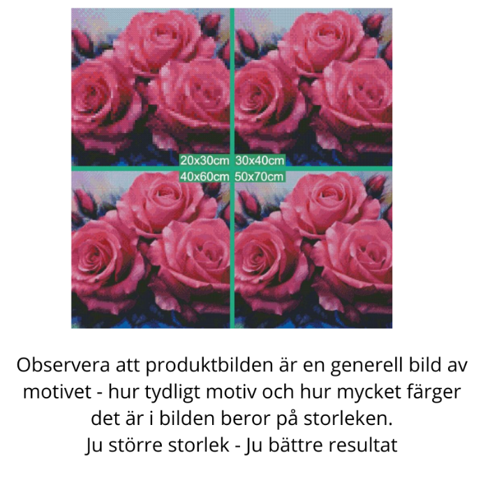 Diamanttavla Frozen Apple Roses 30x40