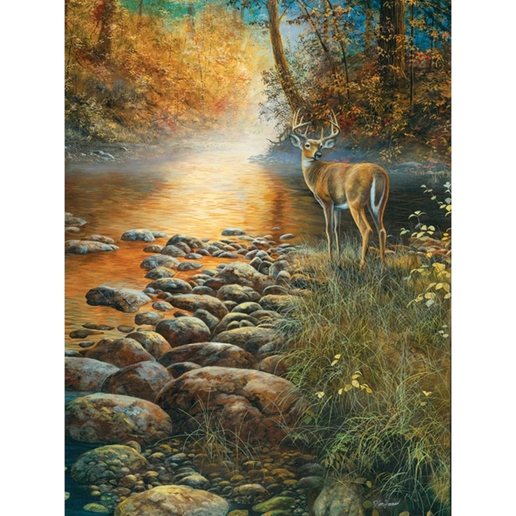 Diamanttavla ( R) Deer By The River 40x50