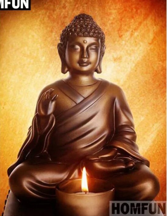 Diamanttavla (R) Buddha Med Ljus 40x50