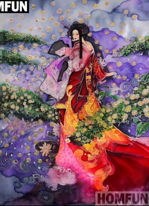 Diamanttavla Geisha Flowerdream 40x50