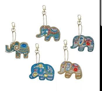 Nyckelringar Elefanter 5-Pack