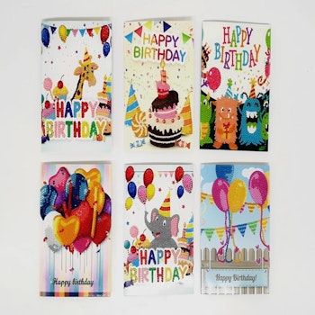 Födelsedagskort Ballonger 6-Pack