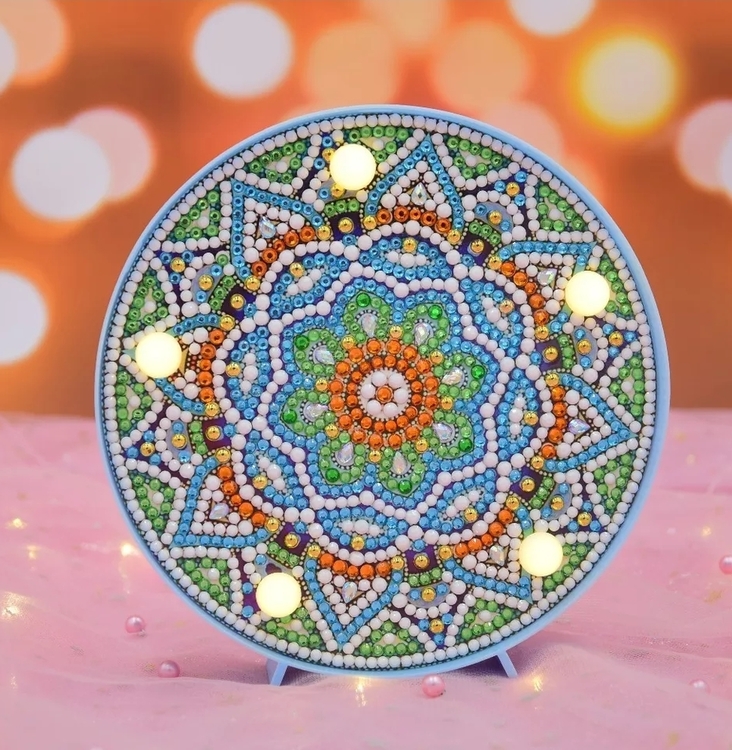 Diamond Painting Ledlampa Mandala Bright