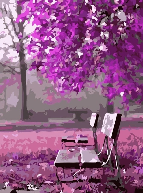 Paint By Numbers Purple Autum 40x50