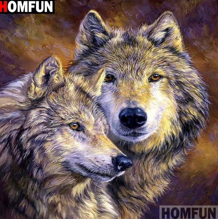Diamanttavla Wolf Animals 50x50