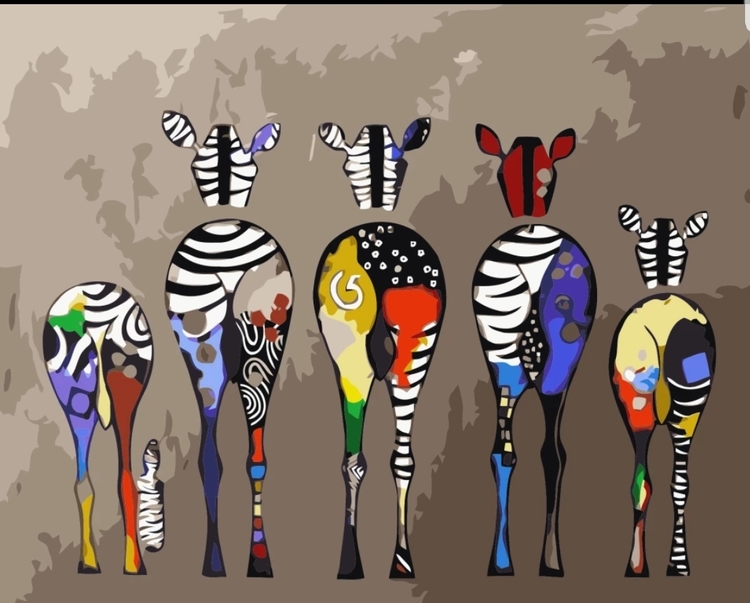 Paint By Numbers Color Zebras 40x50 - Leveranstid 1-3 Dagar