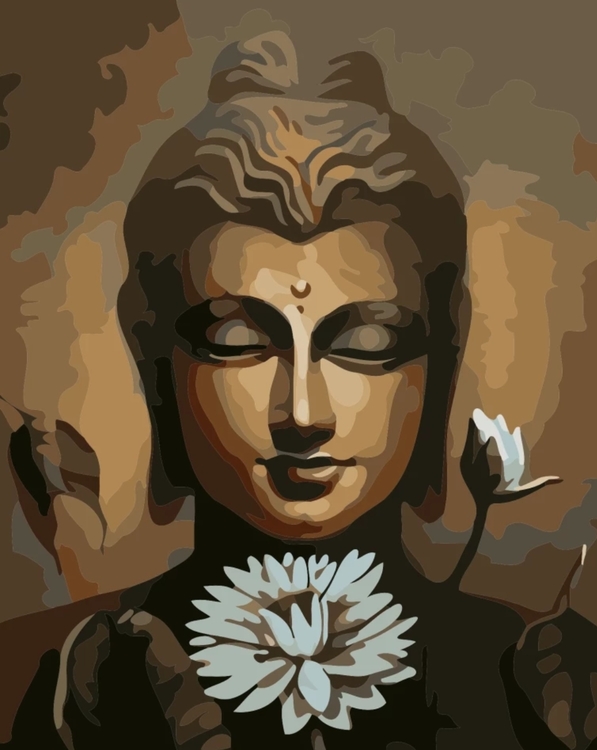 Paint By Numbers Buddha White Lotus 40x50