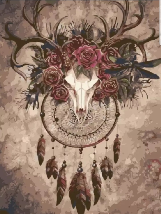 Paint By Numbers Deer Skull 40x50