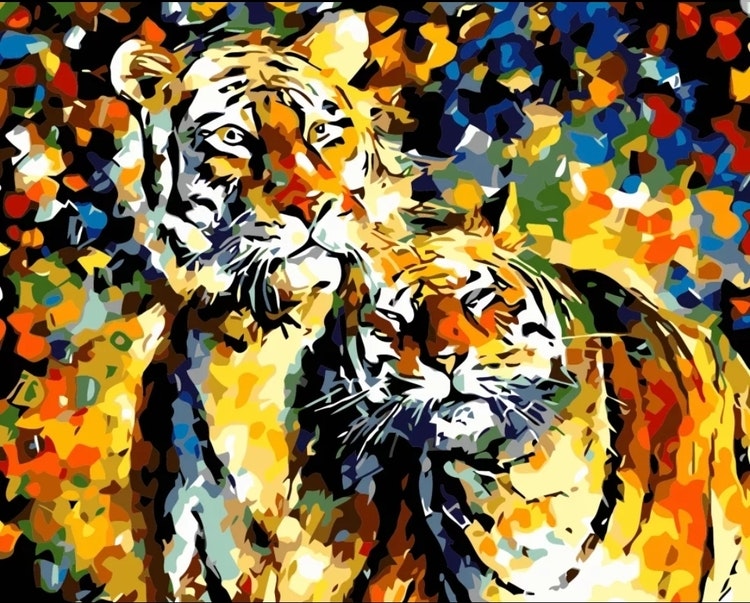 Paint By Numbers Color Tigers 40x50