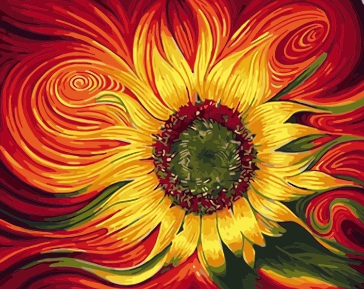 Paint By Numbers Colorful Sunflower 40x50