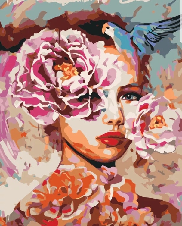 Paint By Numbers Peony Woman 40x50