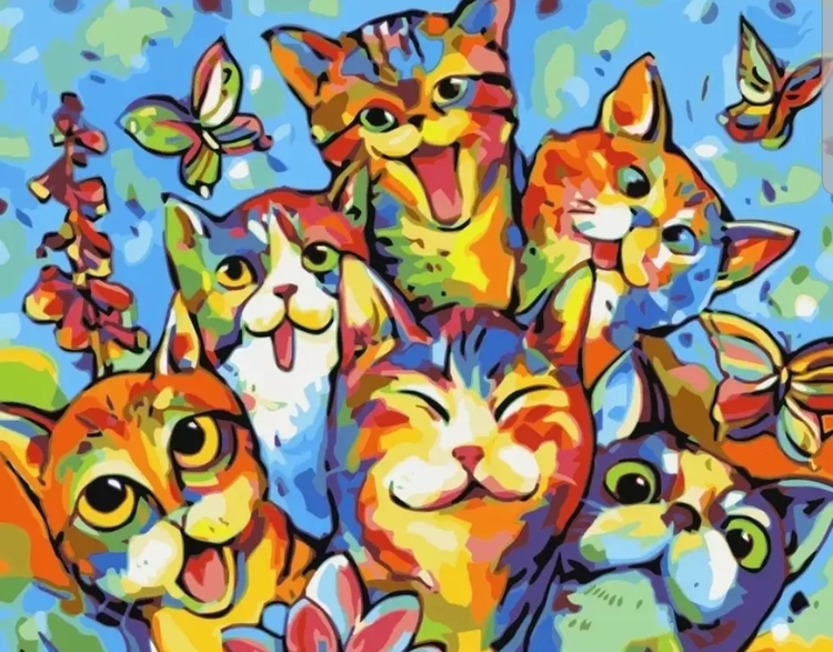 Paint By Numbers Funny Cats 40x50