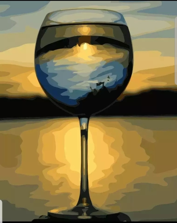 Paint By Numbers Wineglass View 40x50