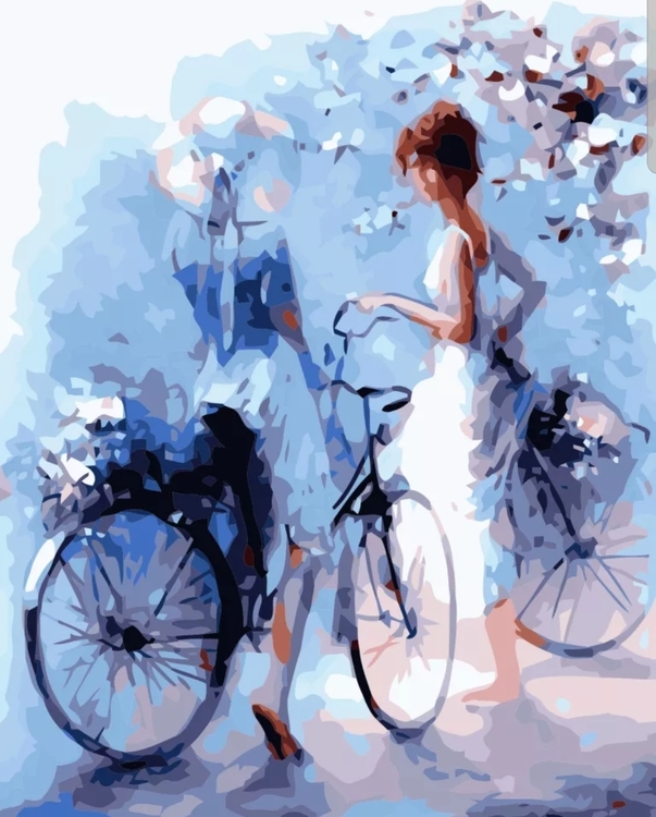 Paint By Numbers Women And Bicycles 40x50
