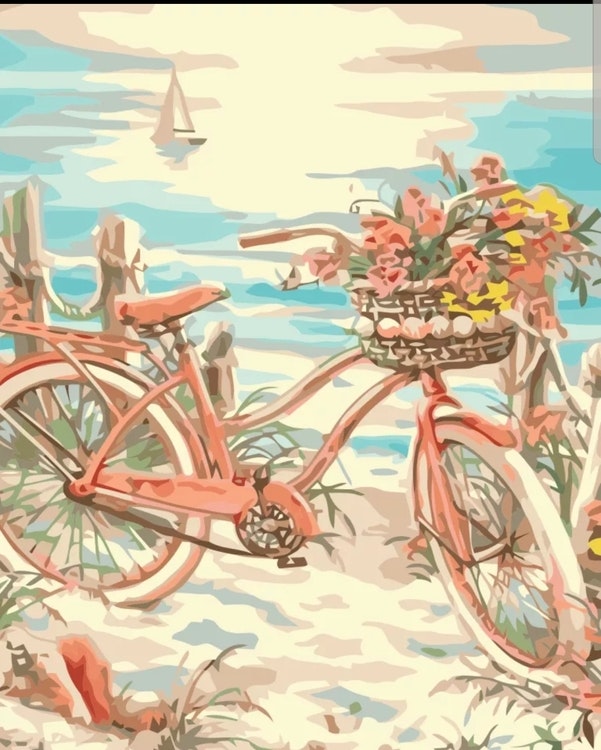 Paint By Numbers Cykel Vid Havet 40x50