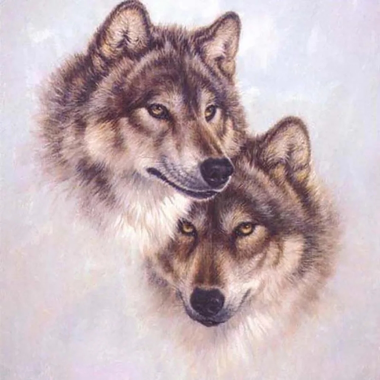 Diamanttavla Wolf Lovers 50x50