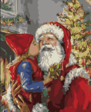 Paint By Numbers Santa With Girl 40x50