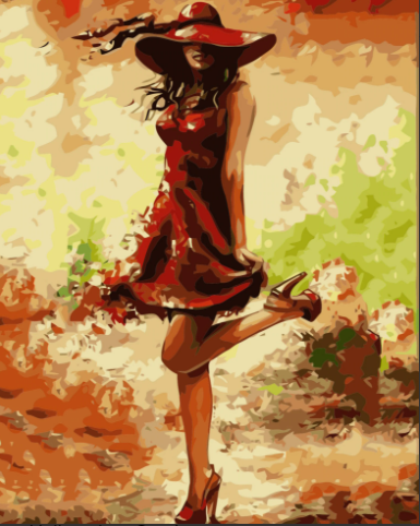 Paint By Numbers Chick Beauty In Red 40x50