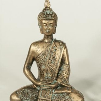Sittande Buddha 10x13x6 Polystone