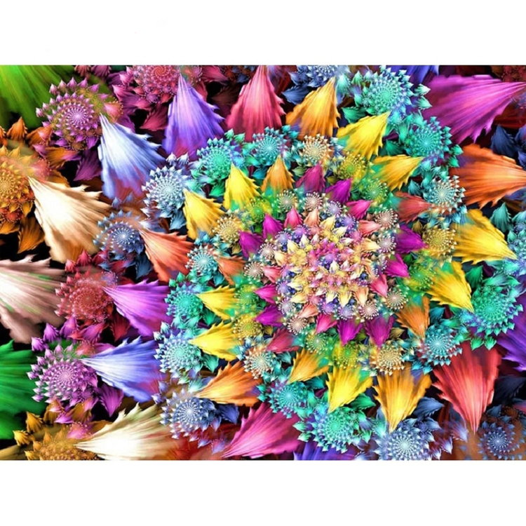 Diamanttavla Circle Of Flowers 40x50
